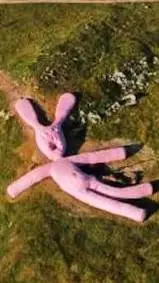 ai character: big pink bunny  background