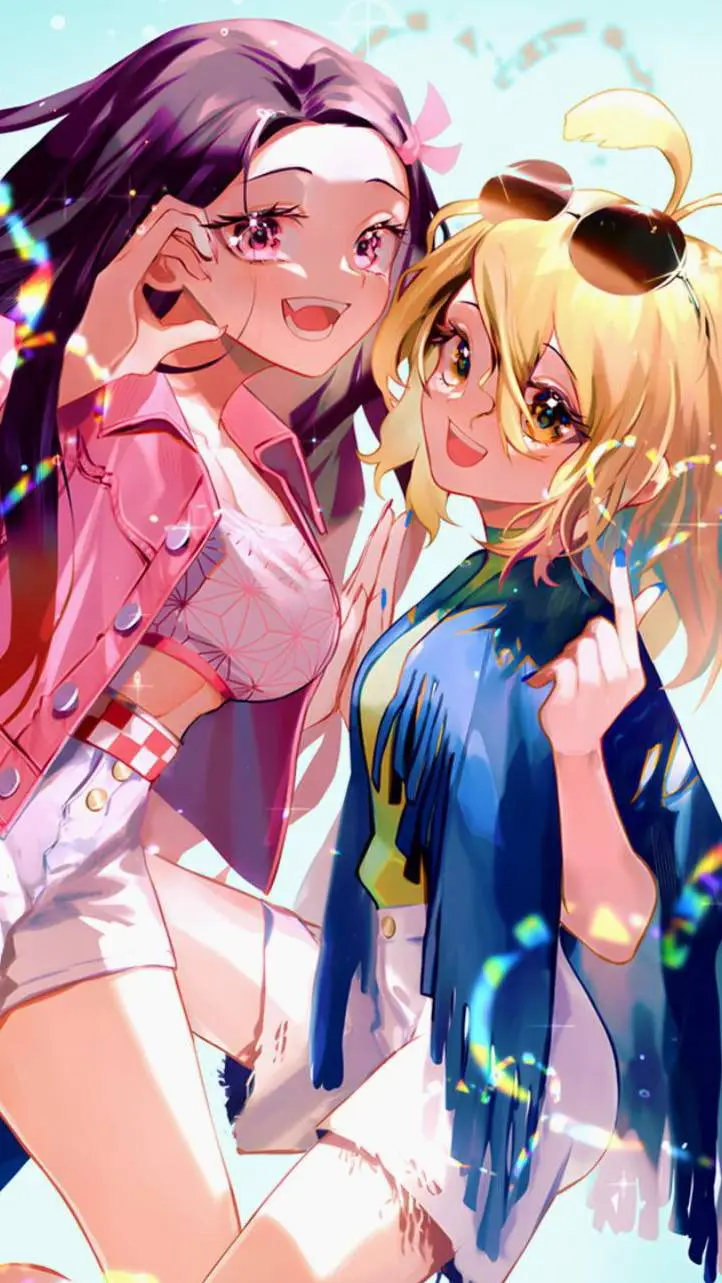 ai character: nezuko x suika background