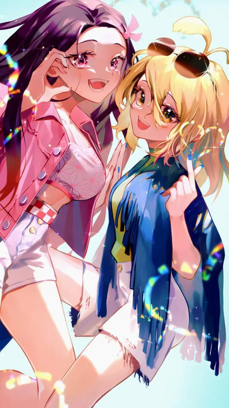 ai character: nezuko x suika  background