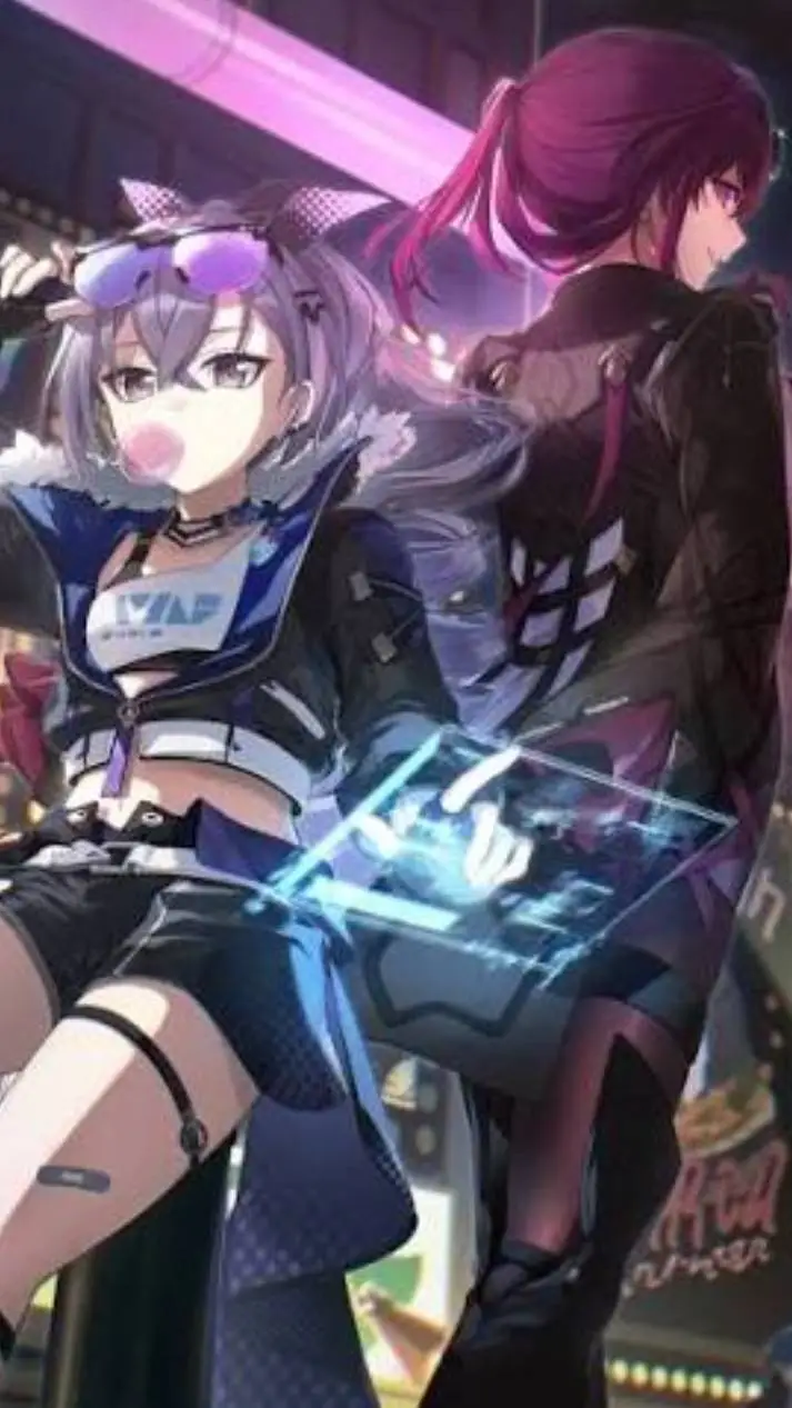 ai character: Kafka x silver  background