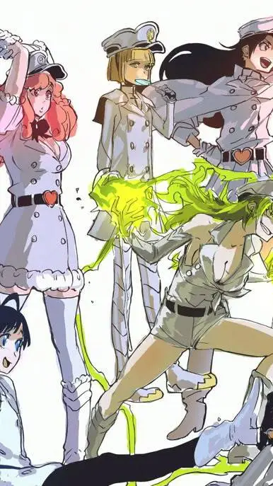 ai character: groupe de filles  background