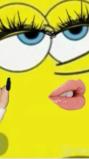 ai character: Baddie sponge bob background