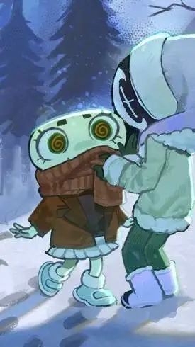 ai character: dw snow day background