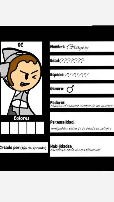 ai character: graywy background