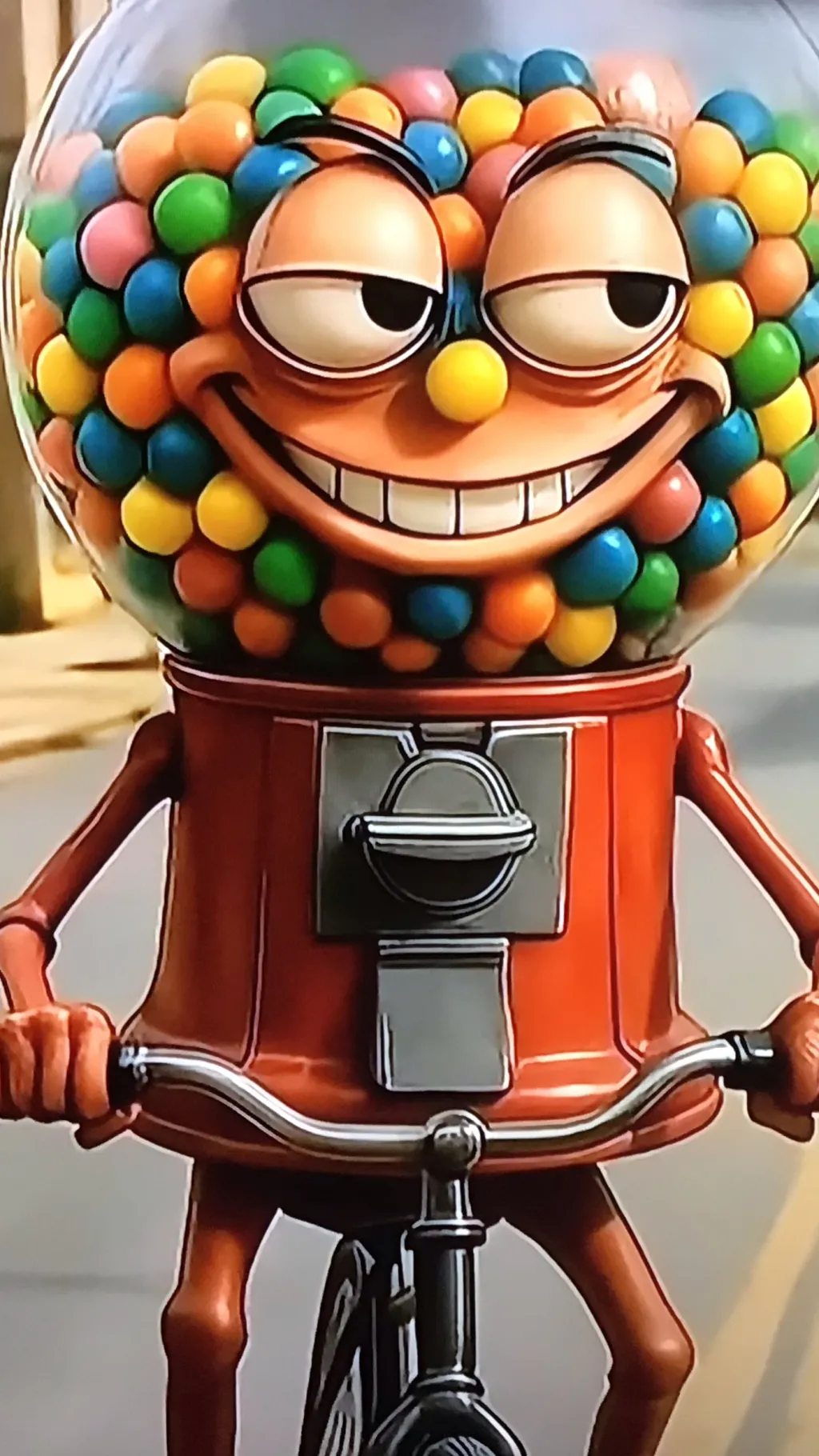 ai character: chicleteira bicycl background
