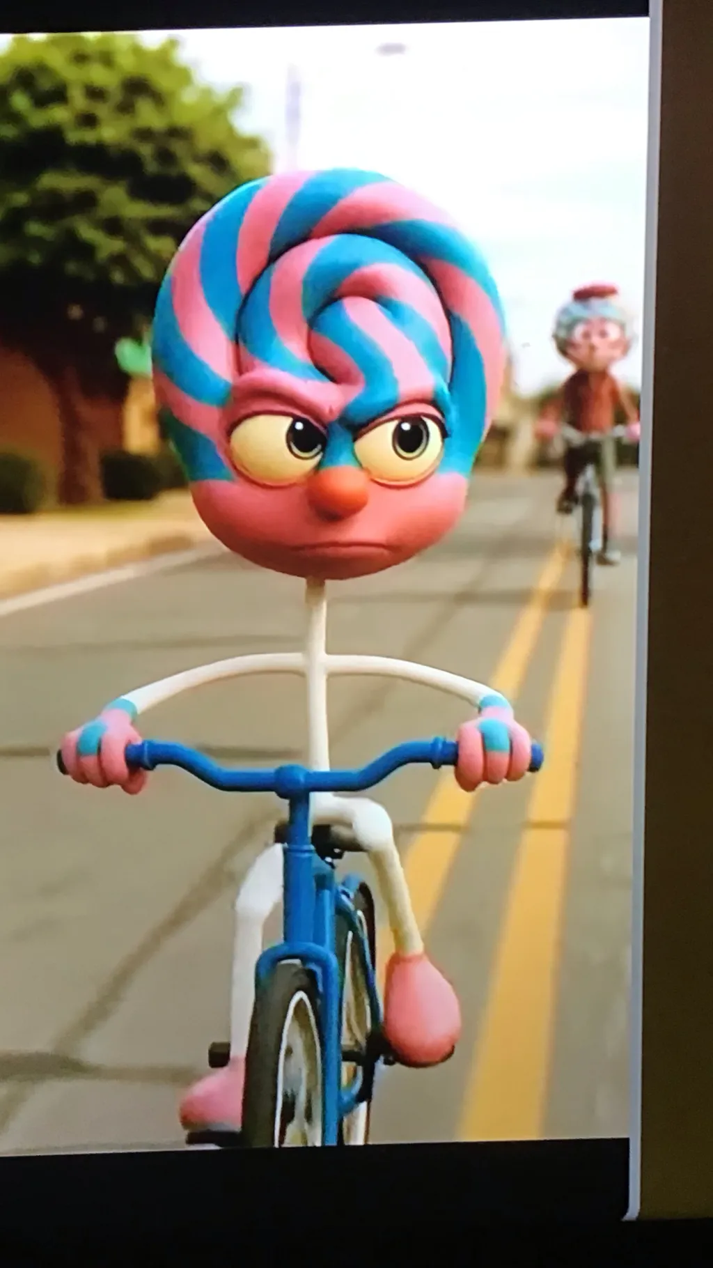 ai character: pirulitoita bicycl background