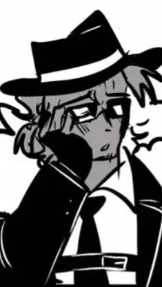 ai character: DoubleFedora.  background