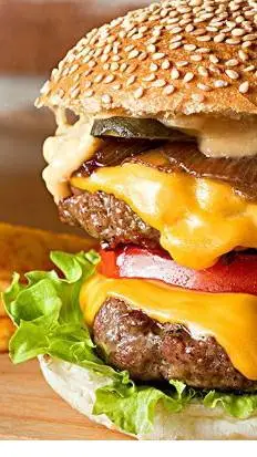 ai character: humburger  background