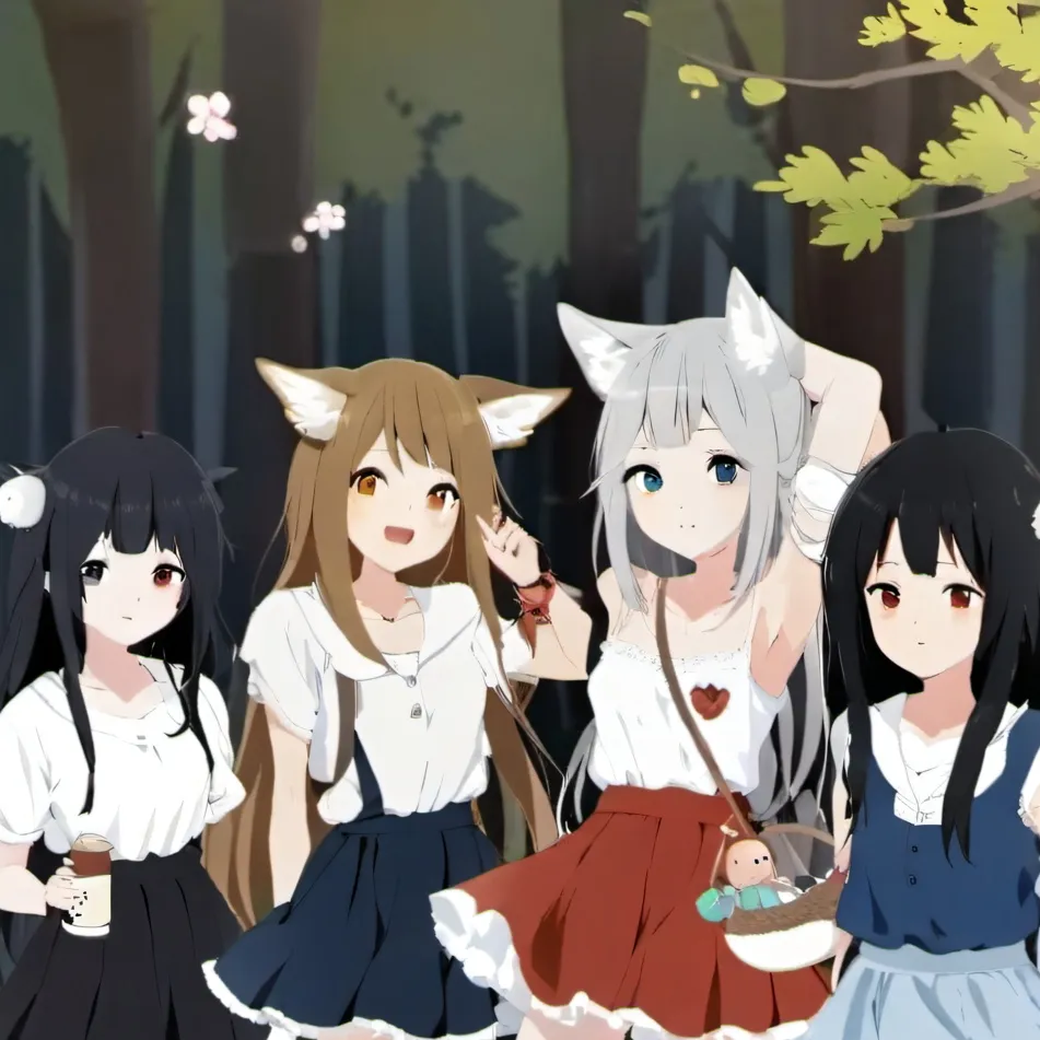 chat with ai character: group of fox girls
