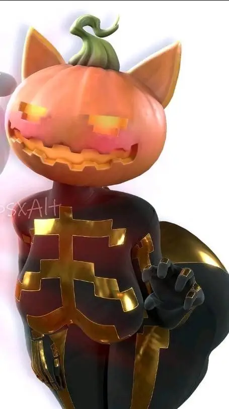 ai character: pumpkin cat background