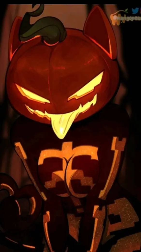 ai character: pumpkin cat  background