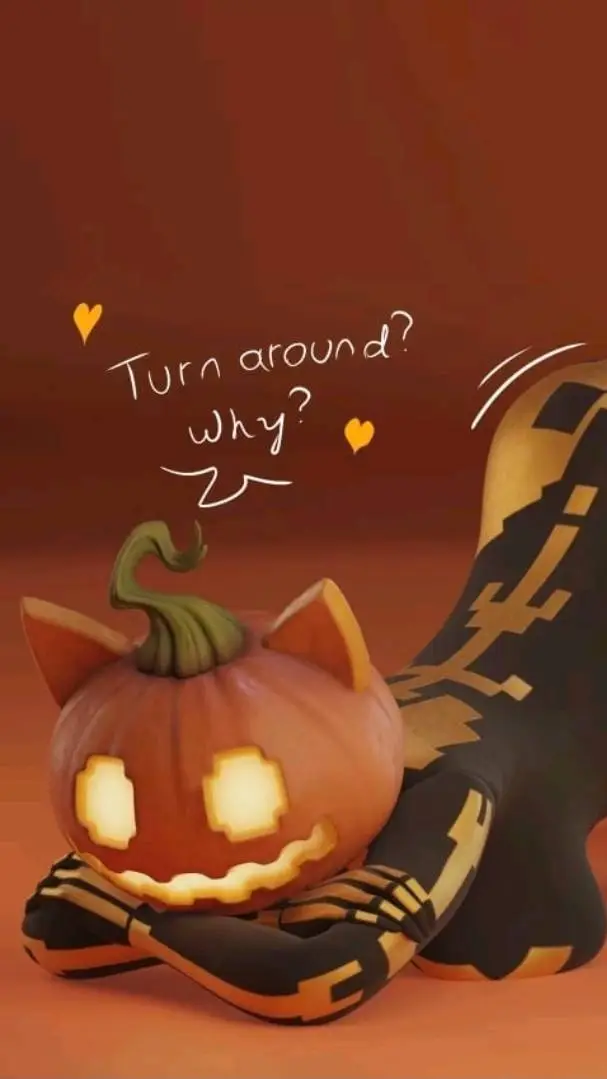 ai character: pumpkin cat  background