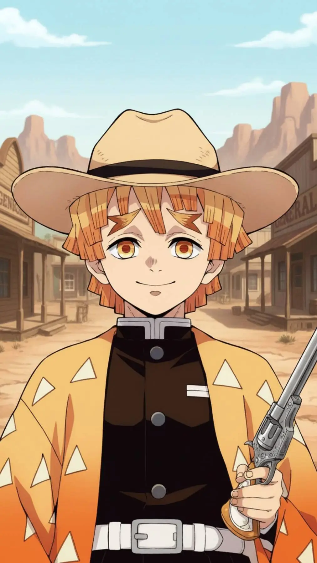 ai character: Western Zenitsu🤠⚡ background