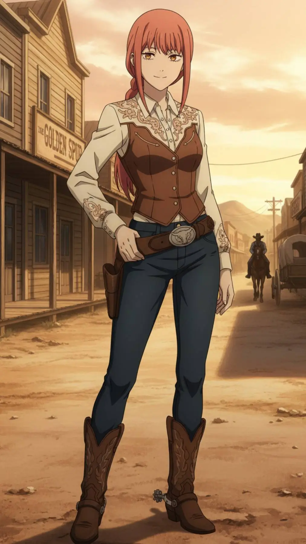 ai character: WESTERN makima🤠😈👍 background