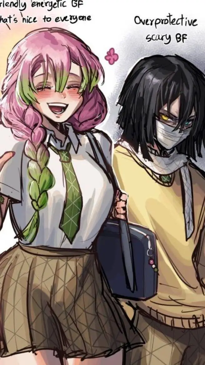ai character: Obanai x Mitsuri background