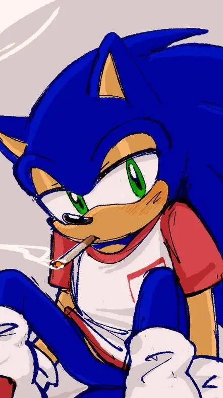 ai character: Sonic smokes 🦔💙 background