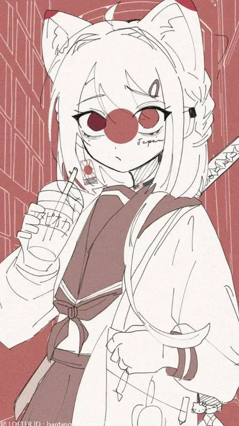 ai character: Japan love you background