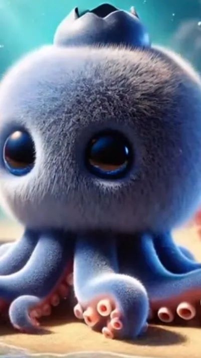 ai character: Blueberry octopus background