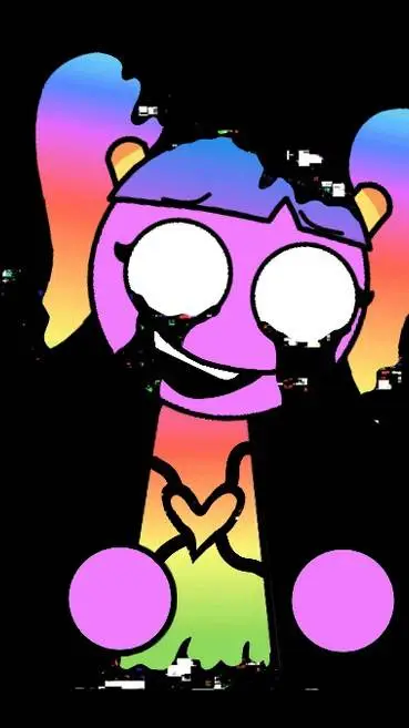 ai character: Corrupted Rainbow background