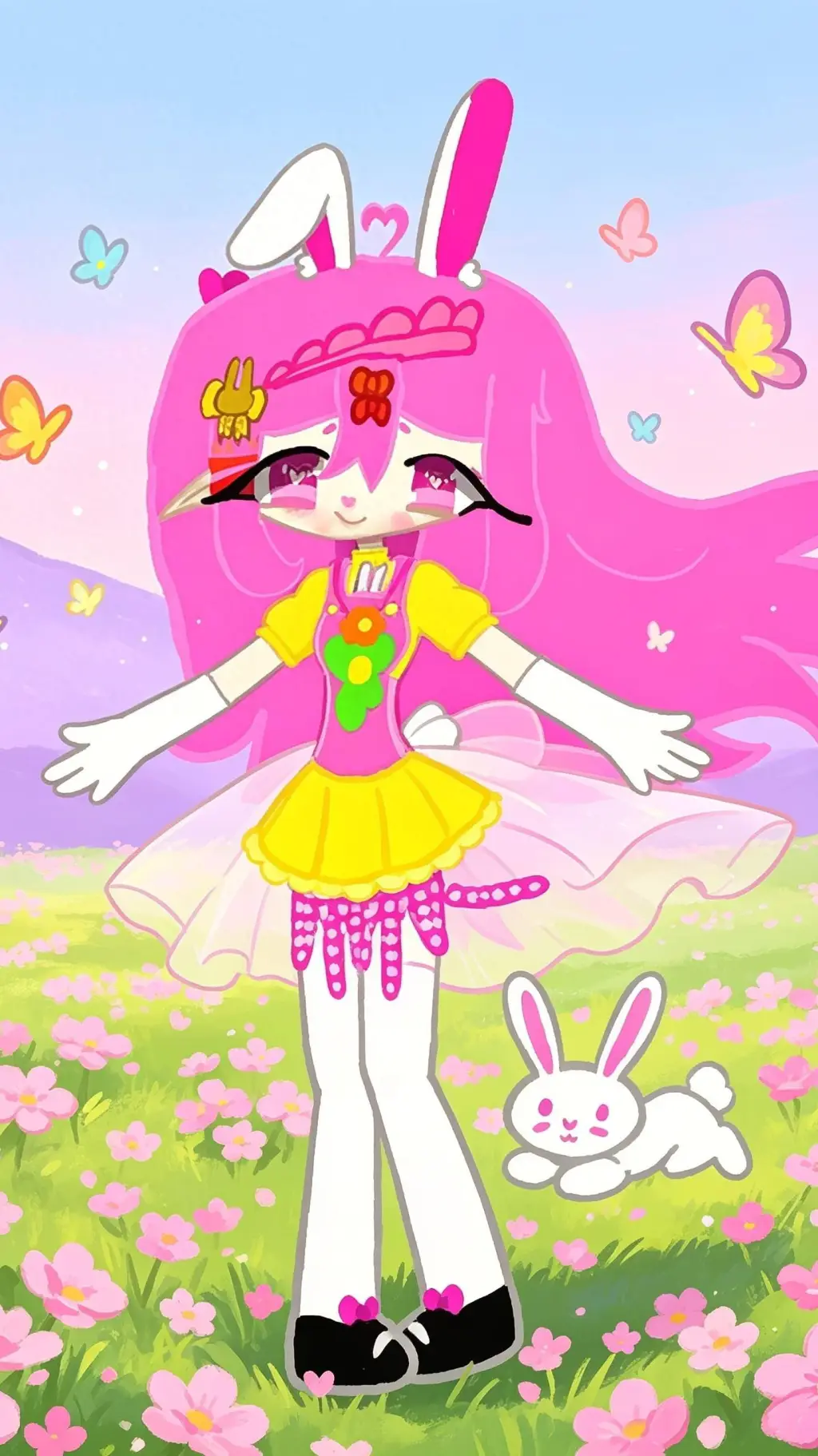 ai character: Bonnie 🐇🎀🐱 background