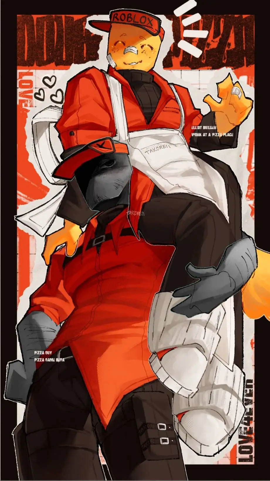 ai character: GloryPizza background
