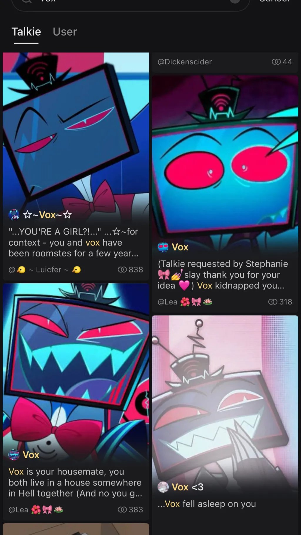 ai character: Vox background