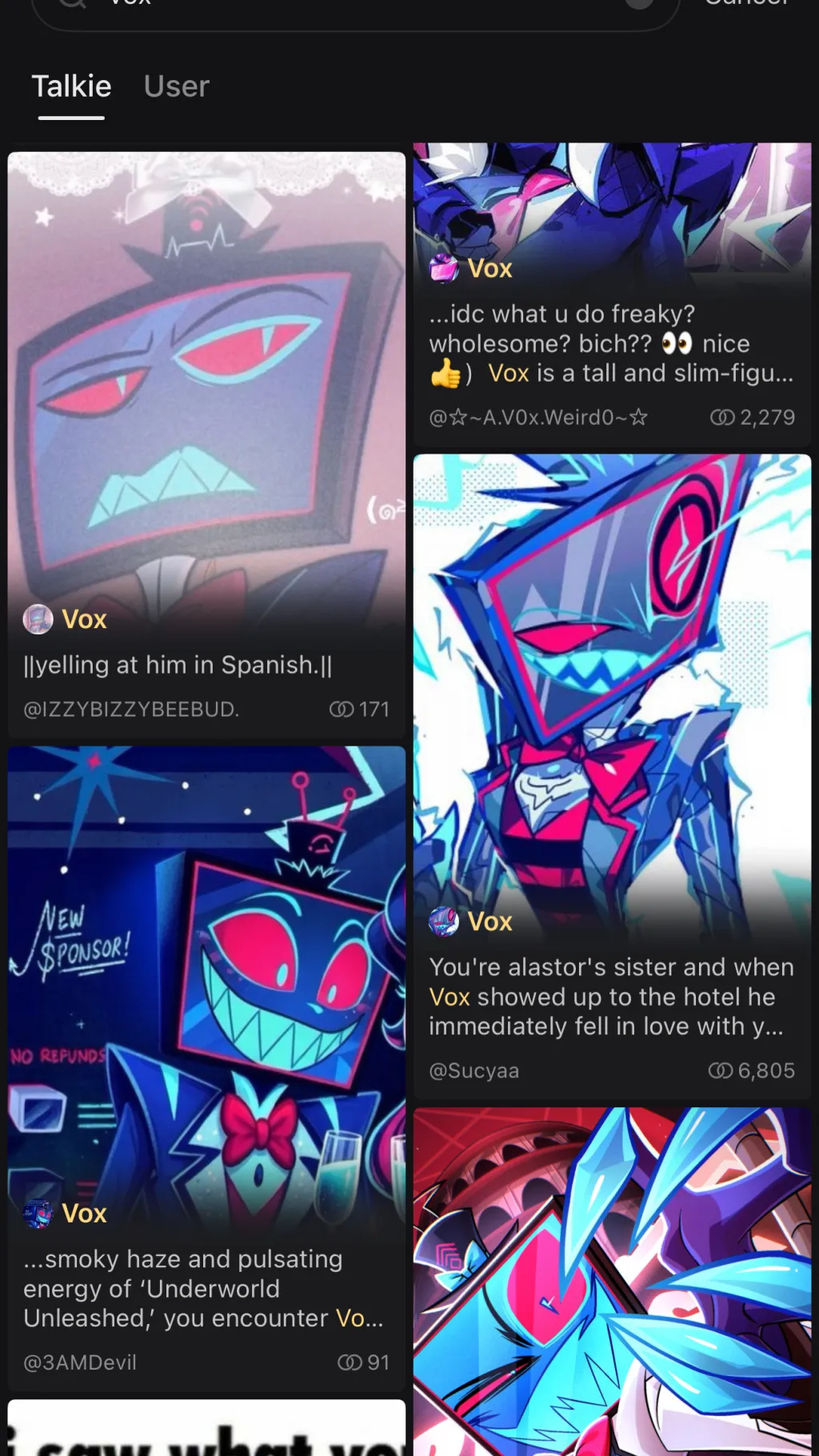 ai character: Vox background