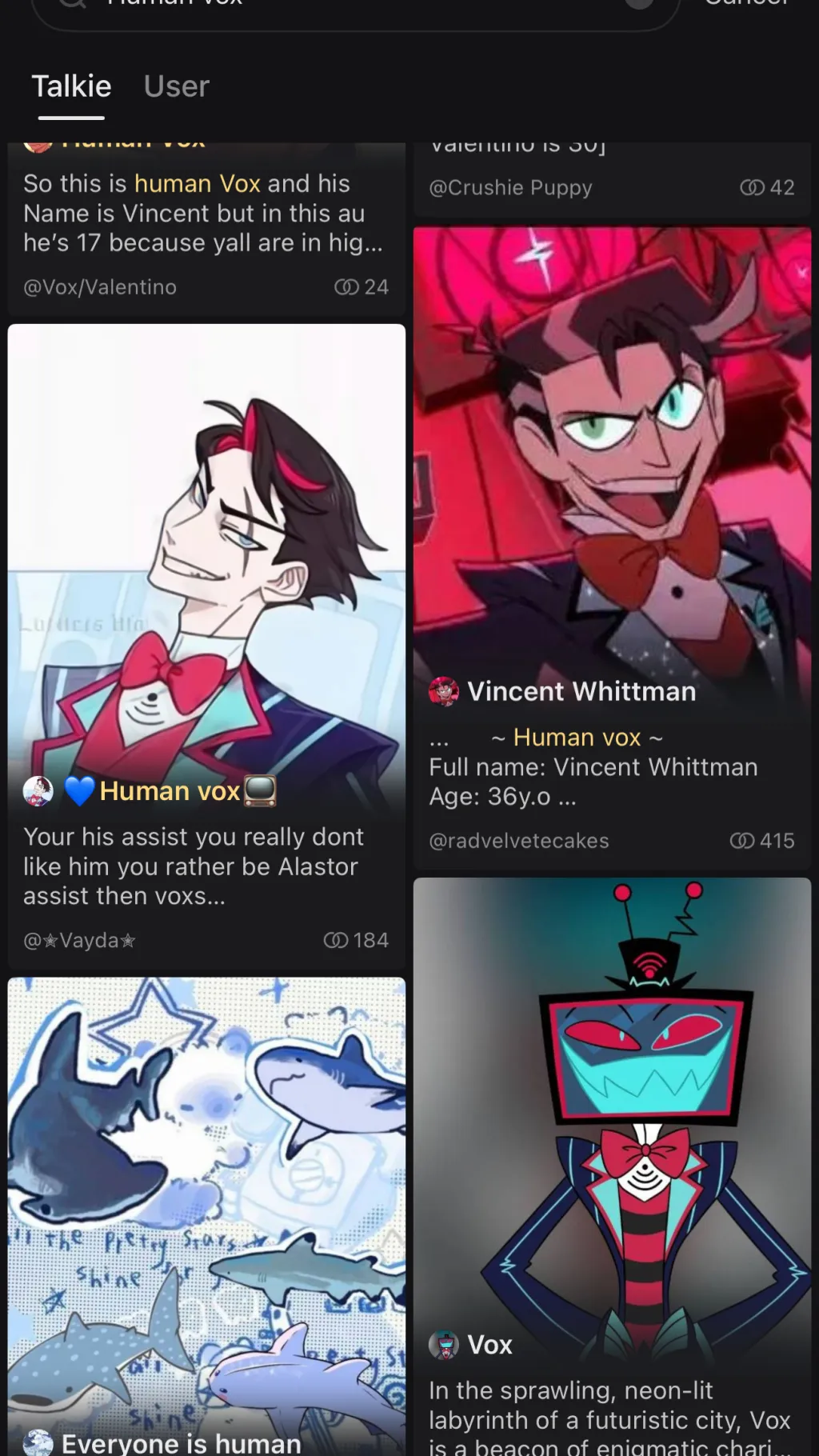 ai character: Vox background