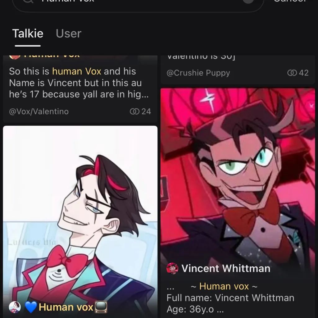 chat with ai character: Vox