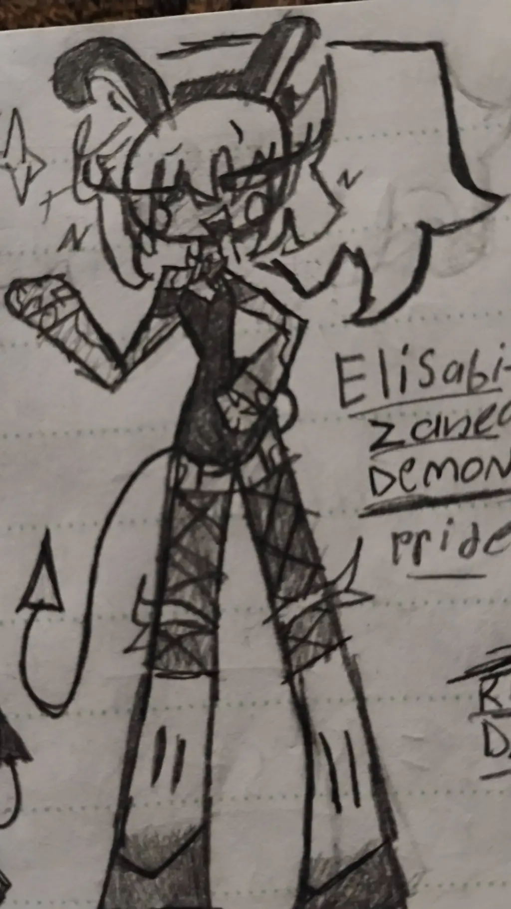 ai character: Elizabeth Z. Demon background