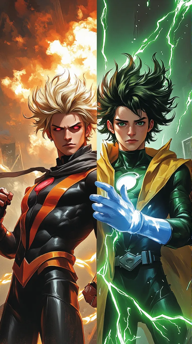 chat with ai character: Bakugo and deku