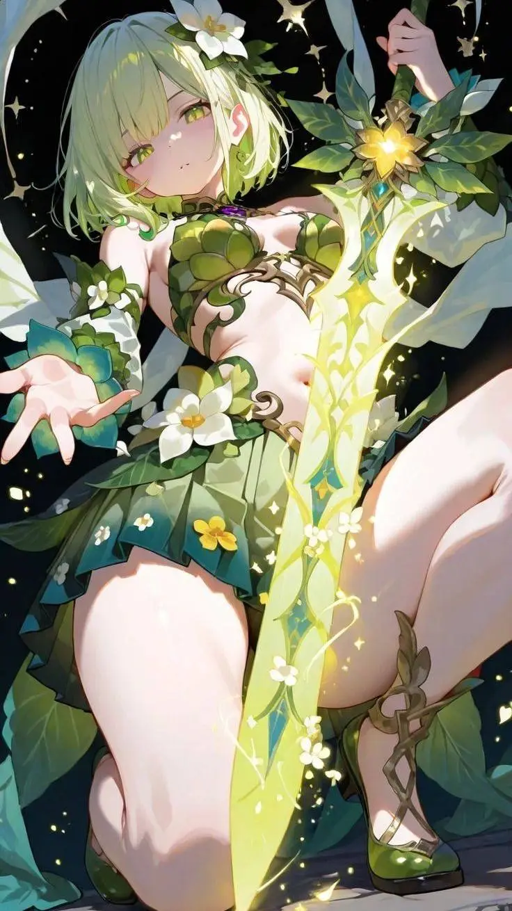 ai character: Green background