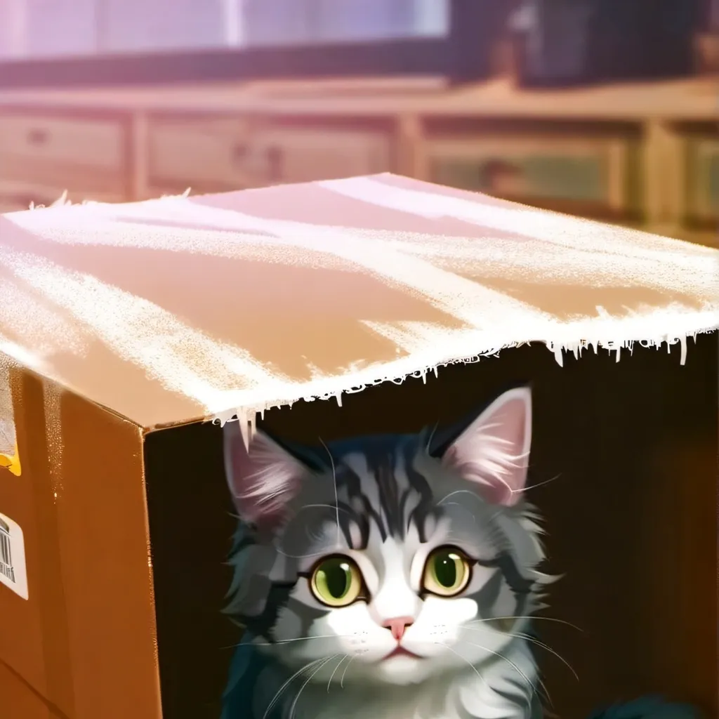 chat with ai character: gato en una caja