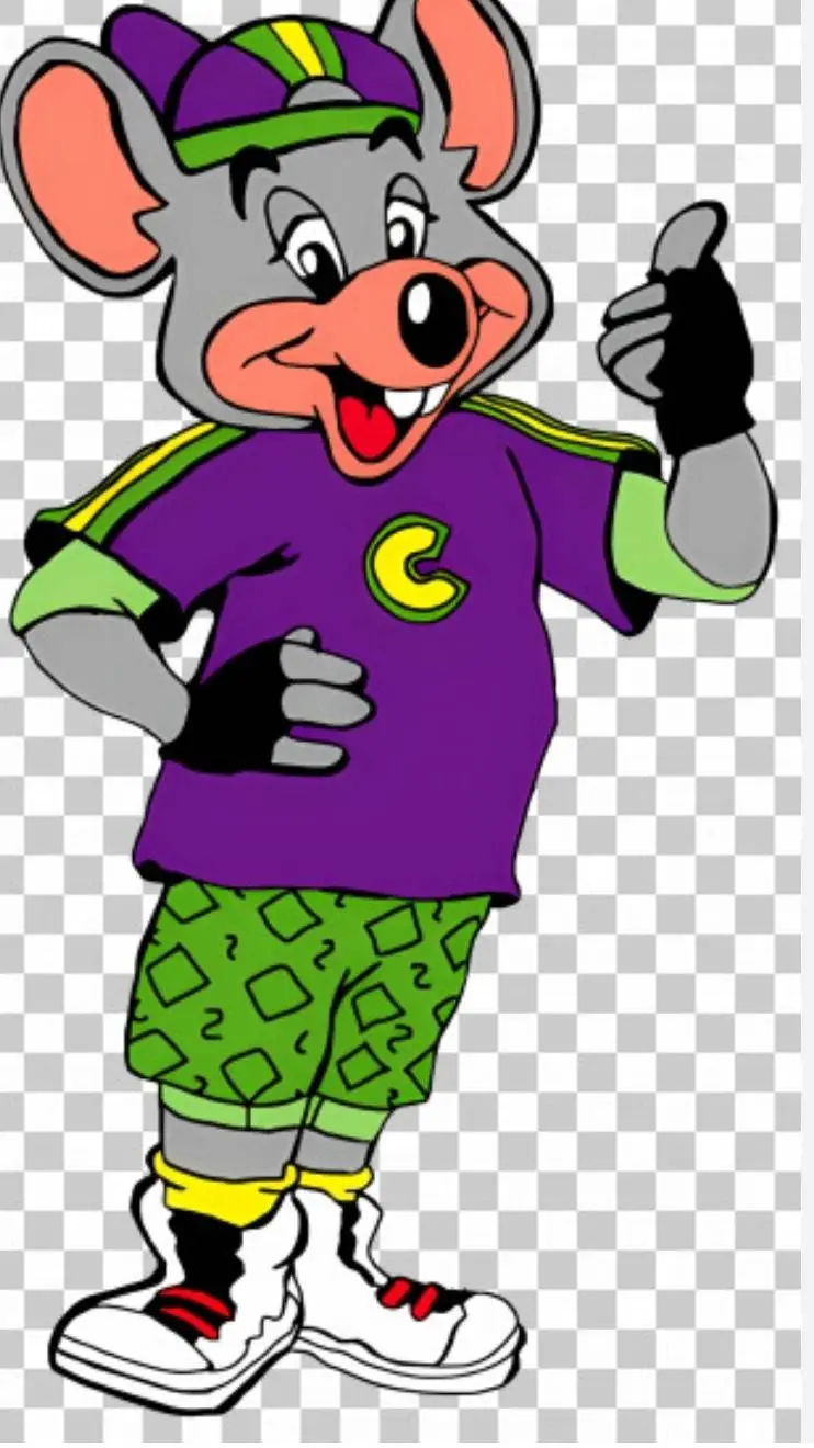 ai character: Chuck e cheese  background