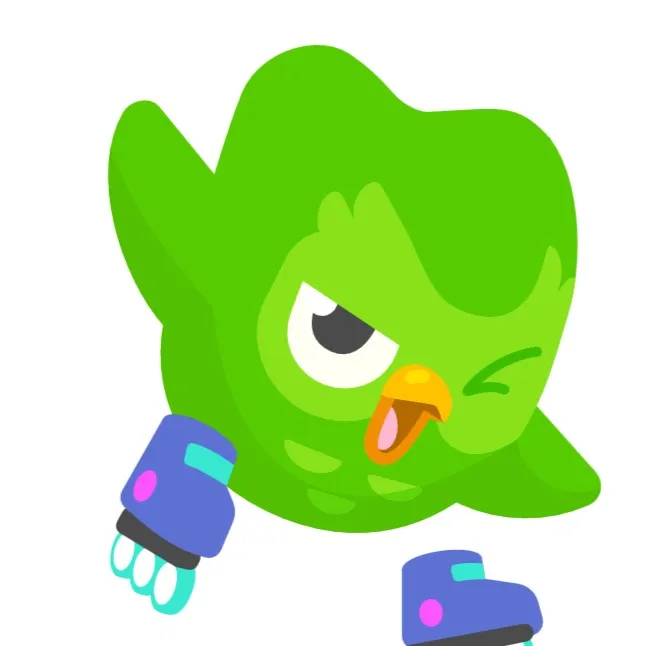 chat with ai character: Duolingo bird