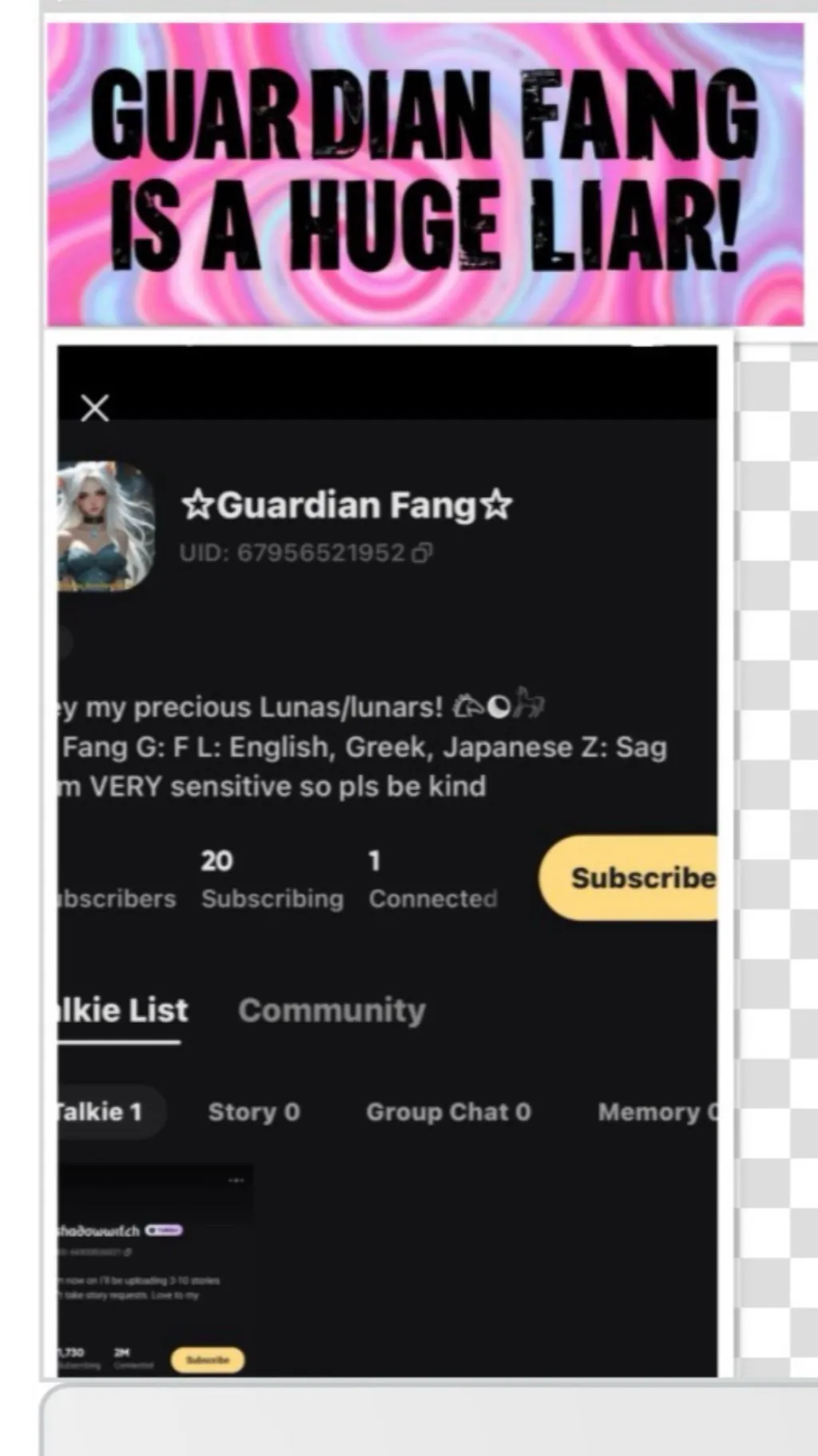 ai character: PLEASE READ THIS  background