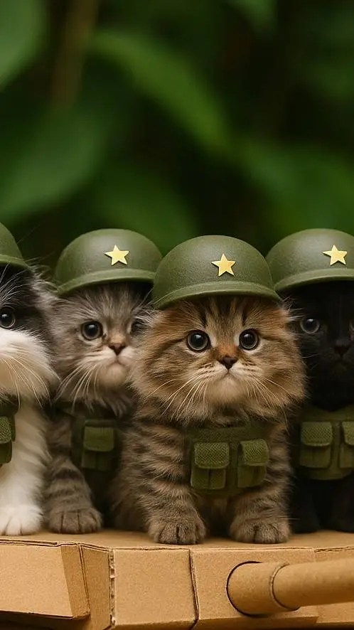 ai character: gatitos militares  background
