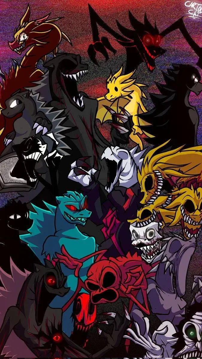 ai character: every godzilla  background