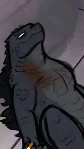 ai character: godzilla  background