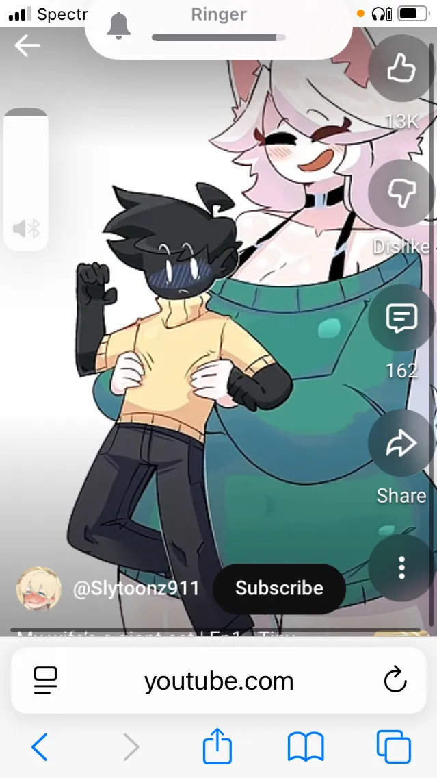 ai character: Gaint cat girl  background