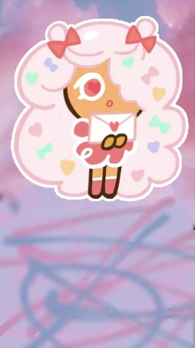 ai character: cotton candy cooki background