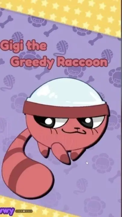 ai character: Gigi el mapache  background
