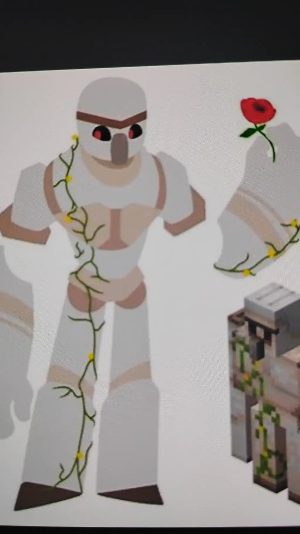 ai character: iron golem background