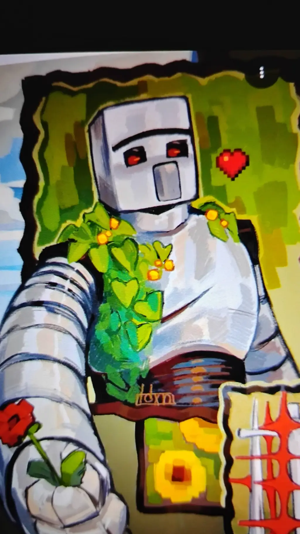 ai character: iron golem background