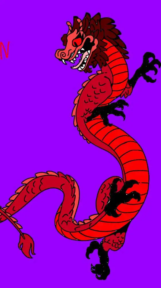 ai character: meat dragon  background