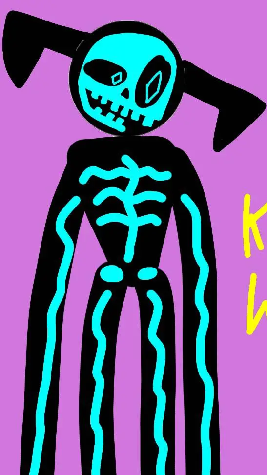 ai character: krystal skeleton  background