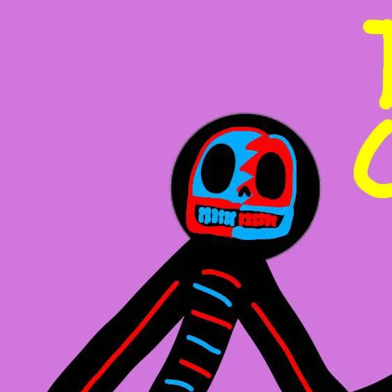 chat with ai character: two color skeleton