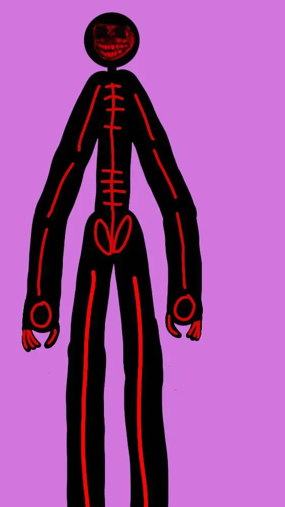 ai character: burned skeleton background