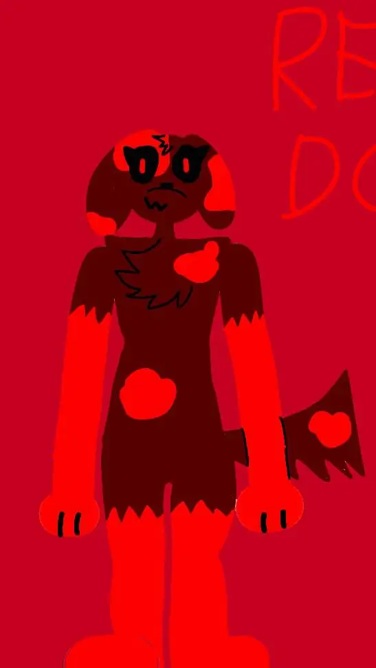 ai character: Red dog background