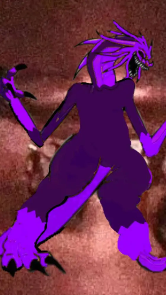 ai character: Glitched X background